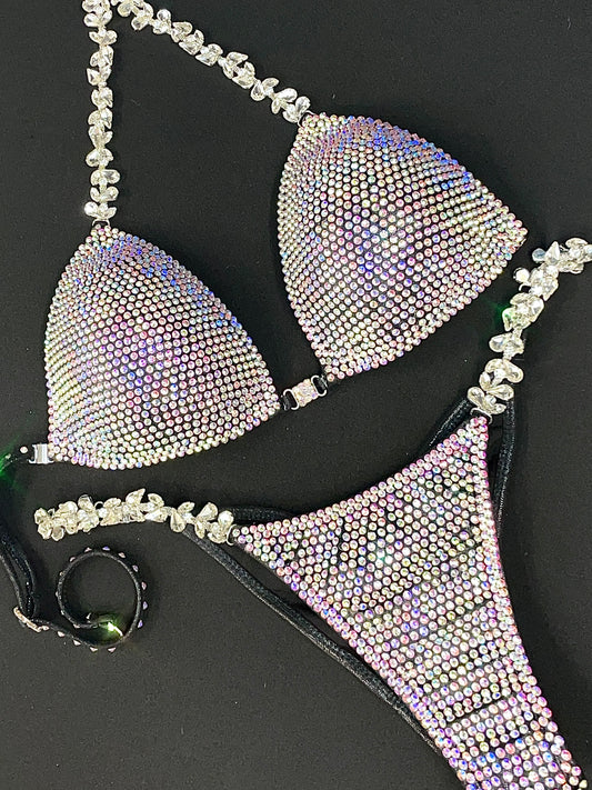 Black Bikini with AB stones (TN715)