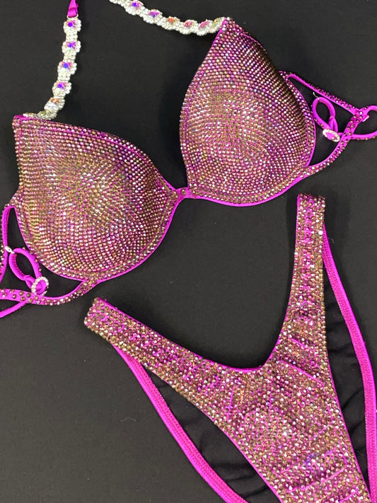 Magenta Wellness suit w/ underwire Top (TN672)