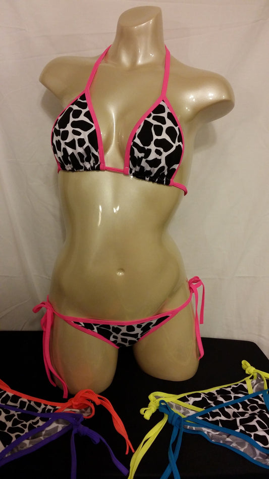 Giraffe Print With Neon Trim