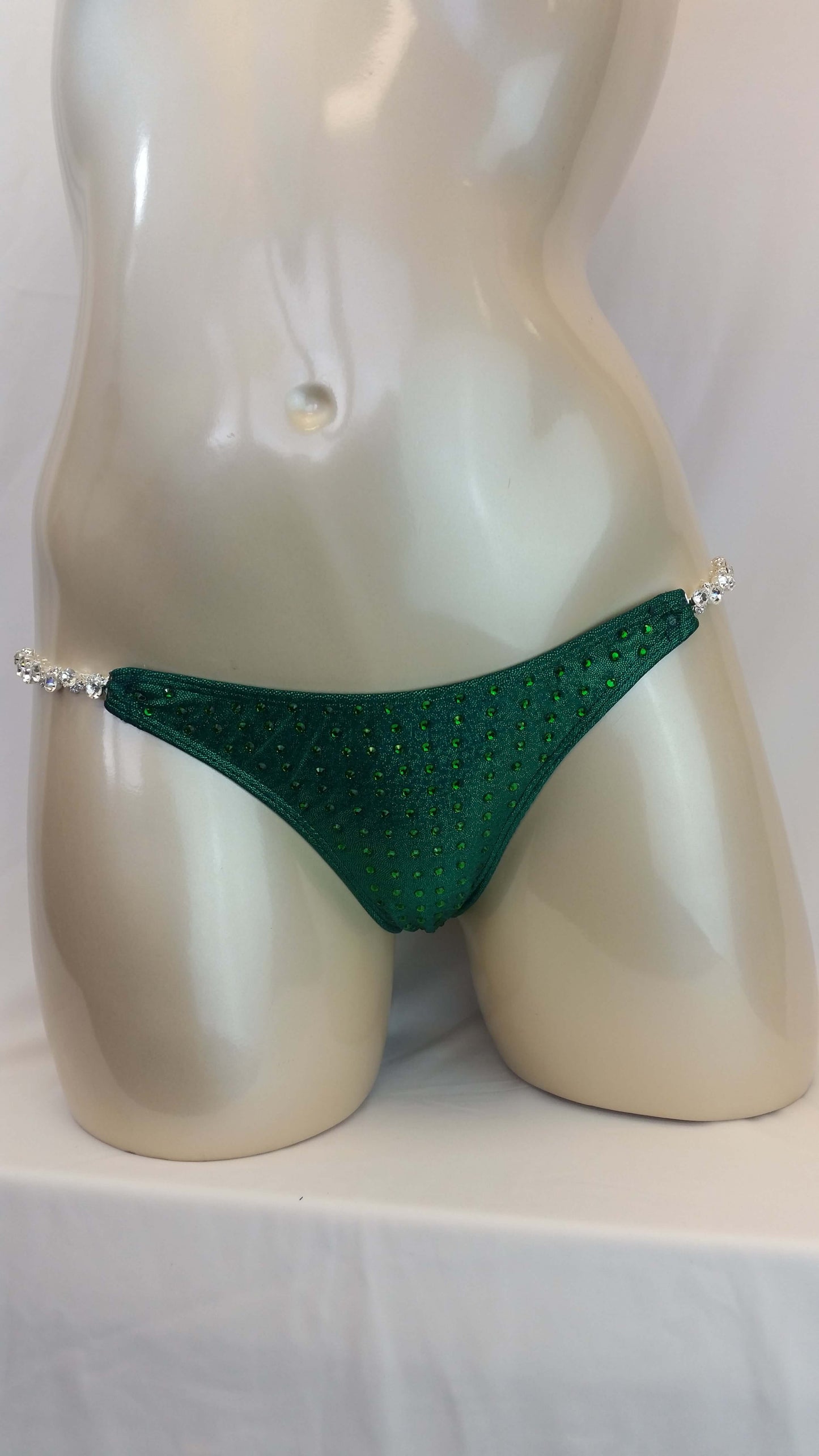 Emerald green Figure suit bikini with Emerald green rhinestones