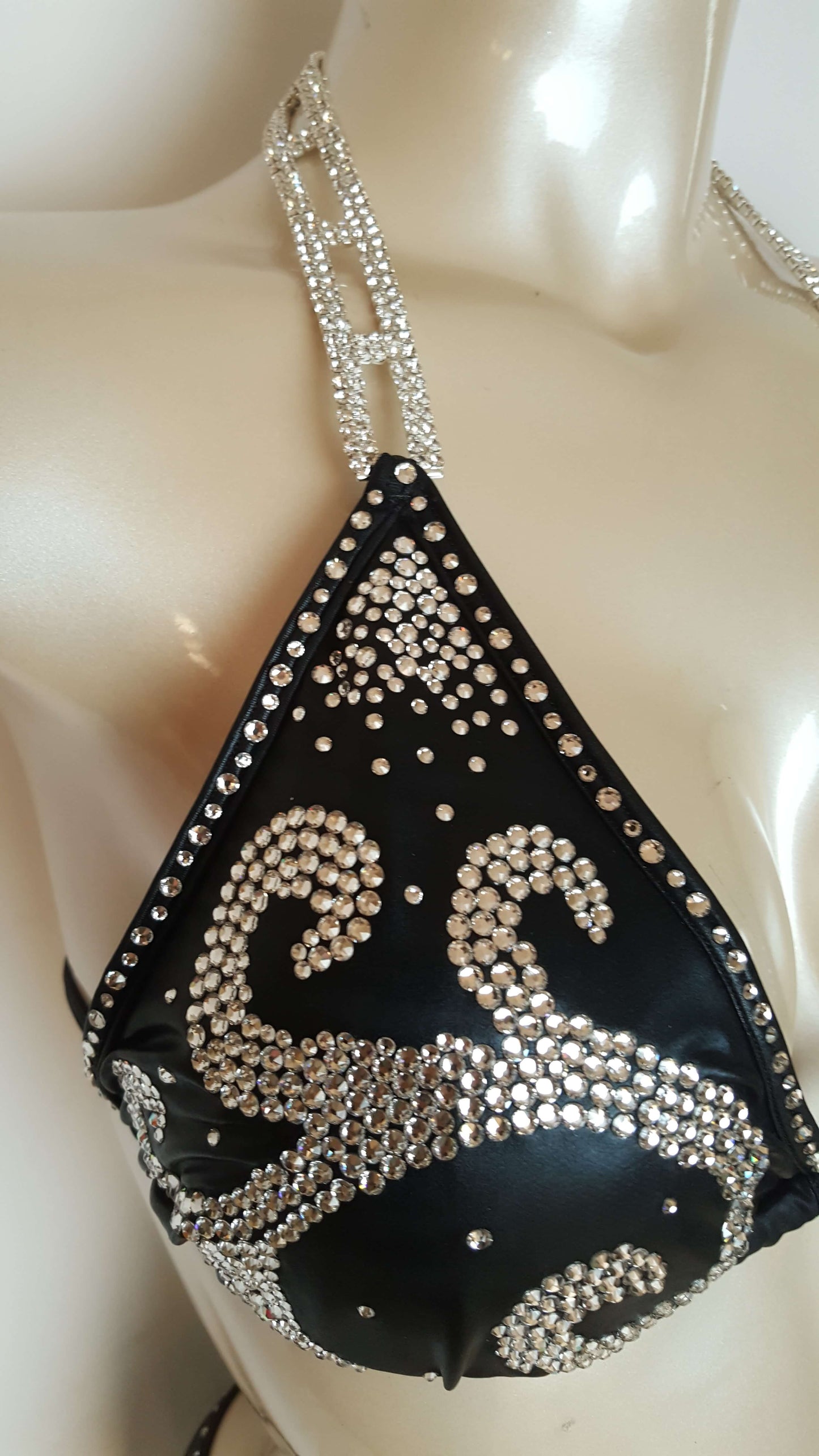Black bikini with crystal rhinestone in a Celtic design