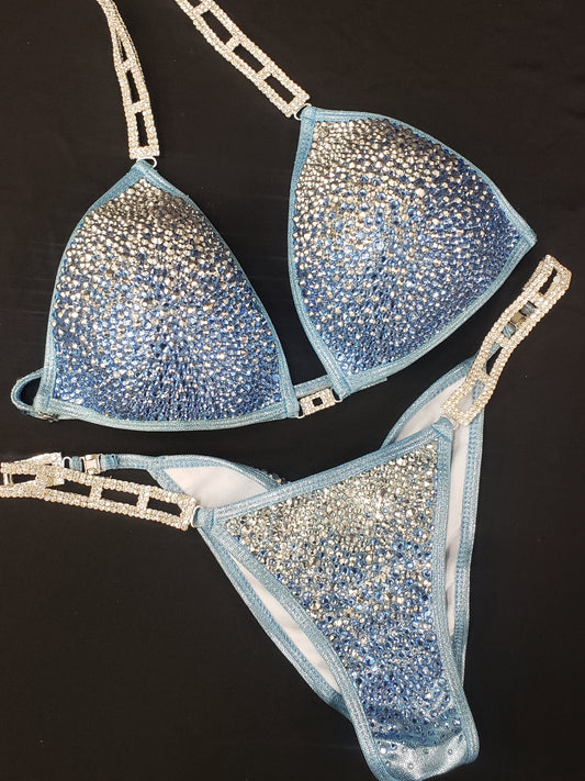 Light Blue Ombre in a fully encrusted design (TN158)