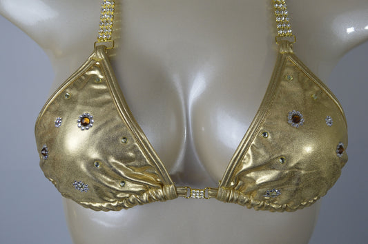 Gold Rhinestone Competition Suit