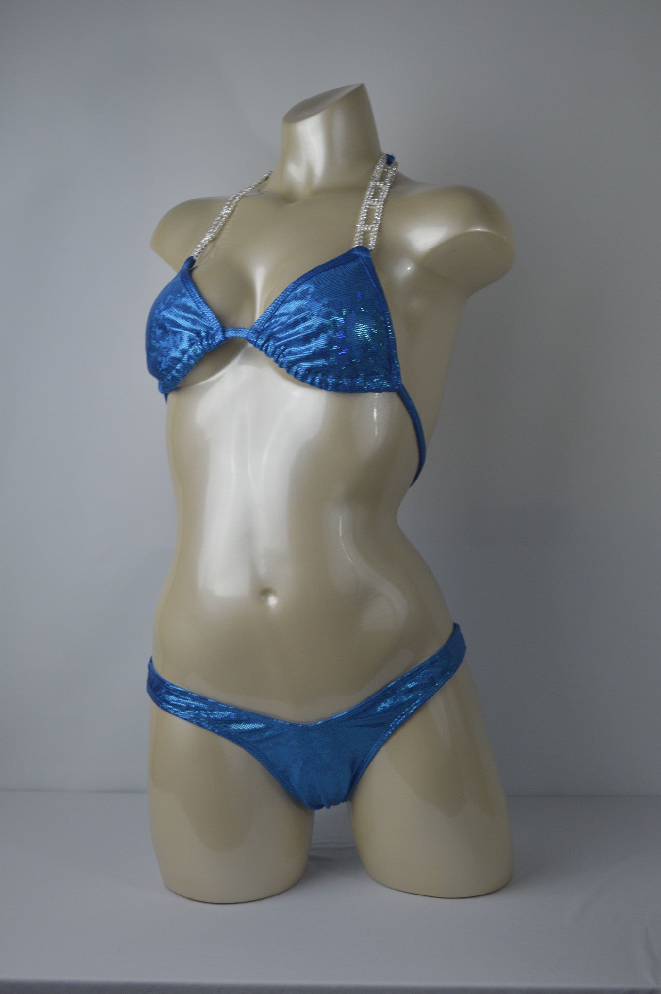 Shimmering Blue posing Suit