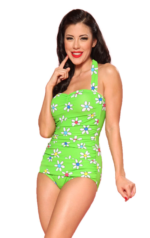 Green Flower Donna Frock Vintage Suit