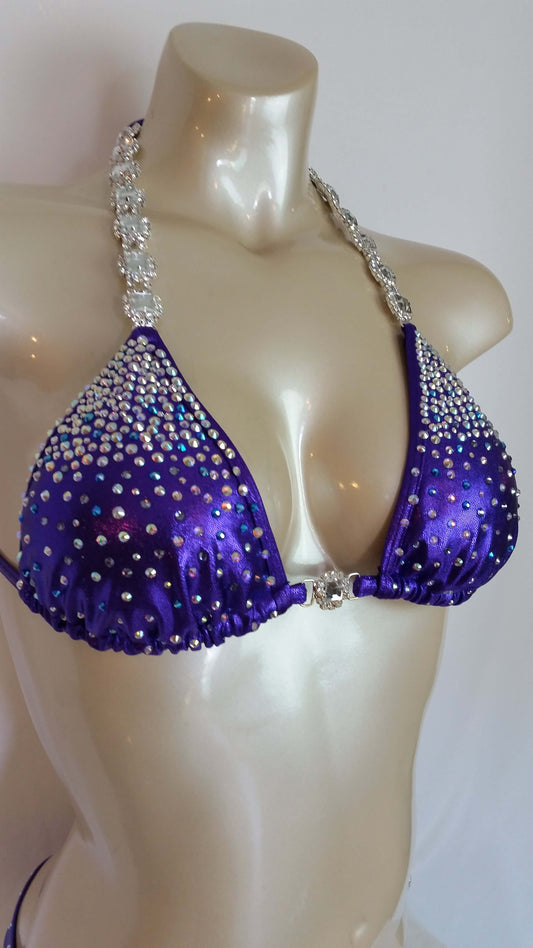 Rhinestoned Purple Bikini
